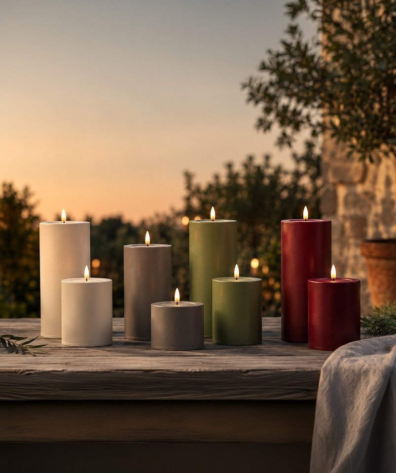 LED Metallkerzen Outdoor
